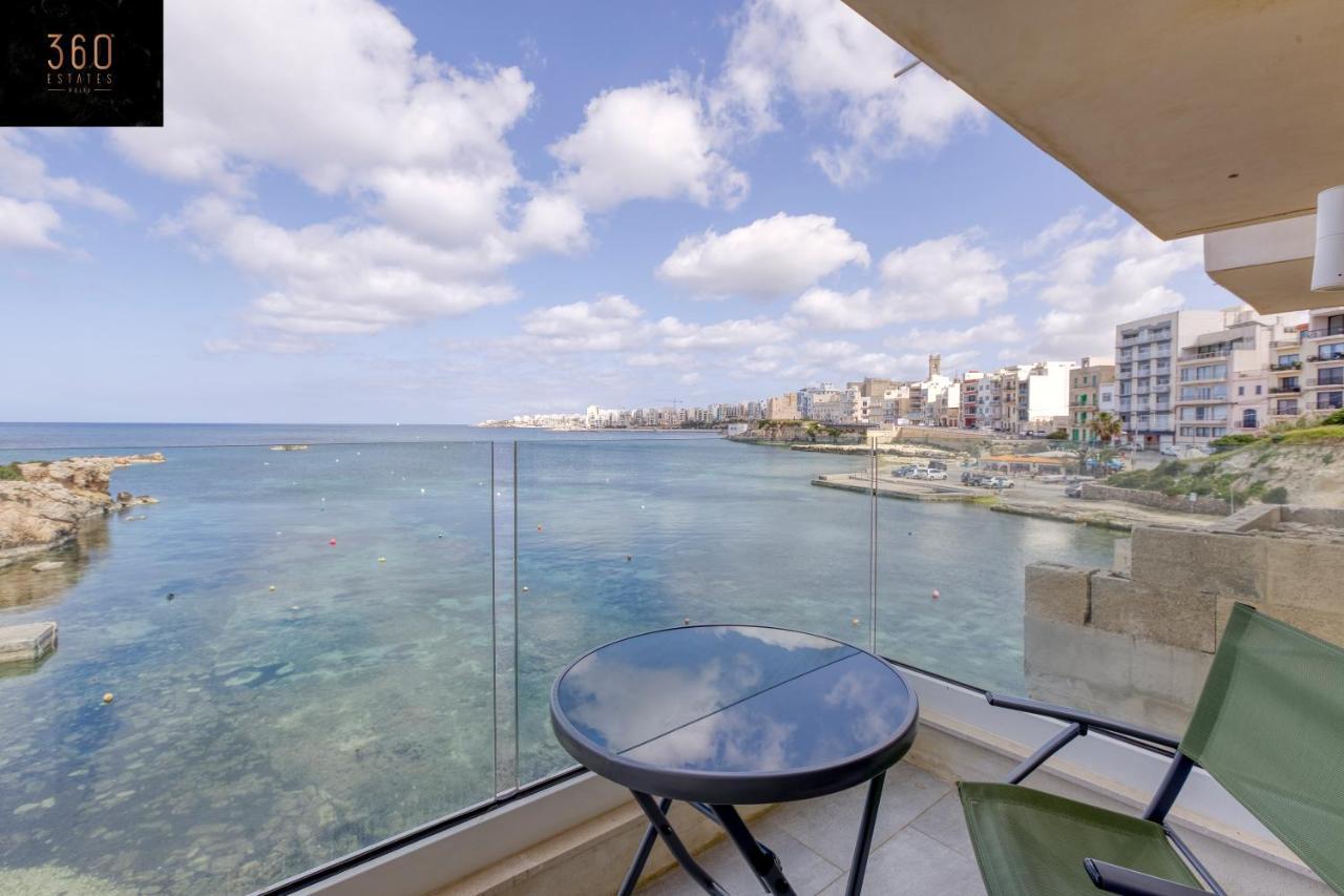 Seafront, Studio Home With Private Seaview Terrace By 360 Estates San Pawl il-Baħar Eksteriør billede